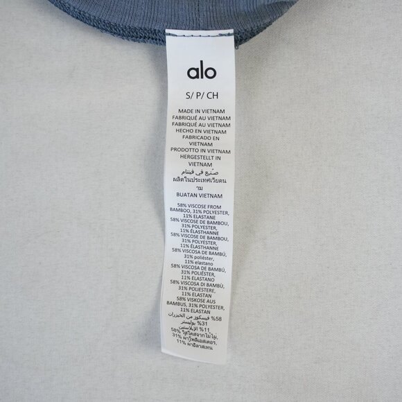 Alo Yoga Ribbed Sea Coast Long Sleeve Top in Steel Grey - Size Small - NWT - Picture 5 of 5